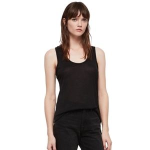 All Saints Burn Out Tank Black Size Small